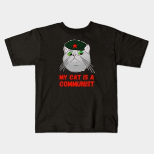 My cat is a communist - a funny Che Guevara cat Kids T-Shirt